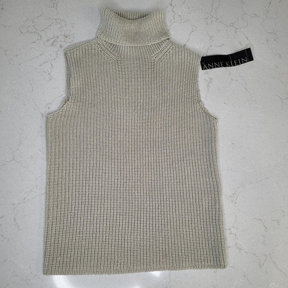 Anne Klein Sweaters - Anne Klein Women Turtleneck Sleeveless Sweater Medium Petite Wool Blend